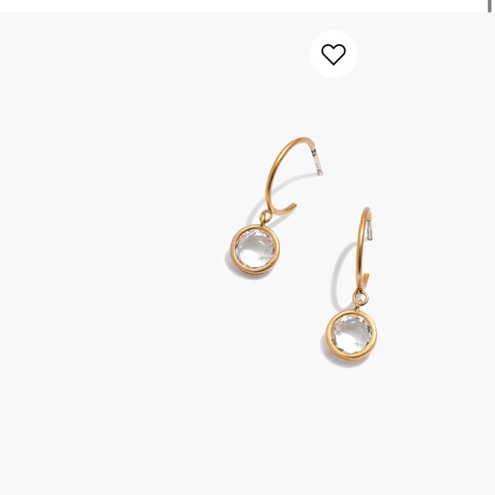 Madewell Glass Charm mini hoop earrings